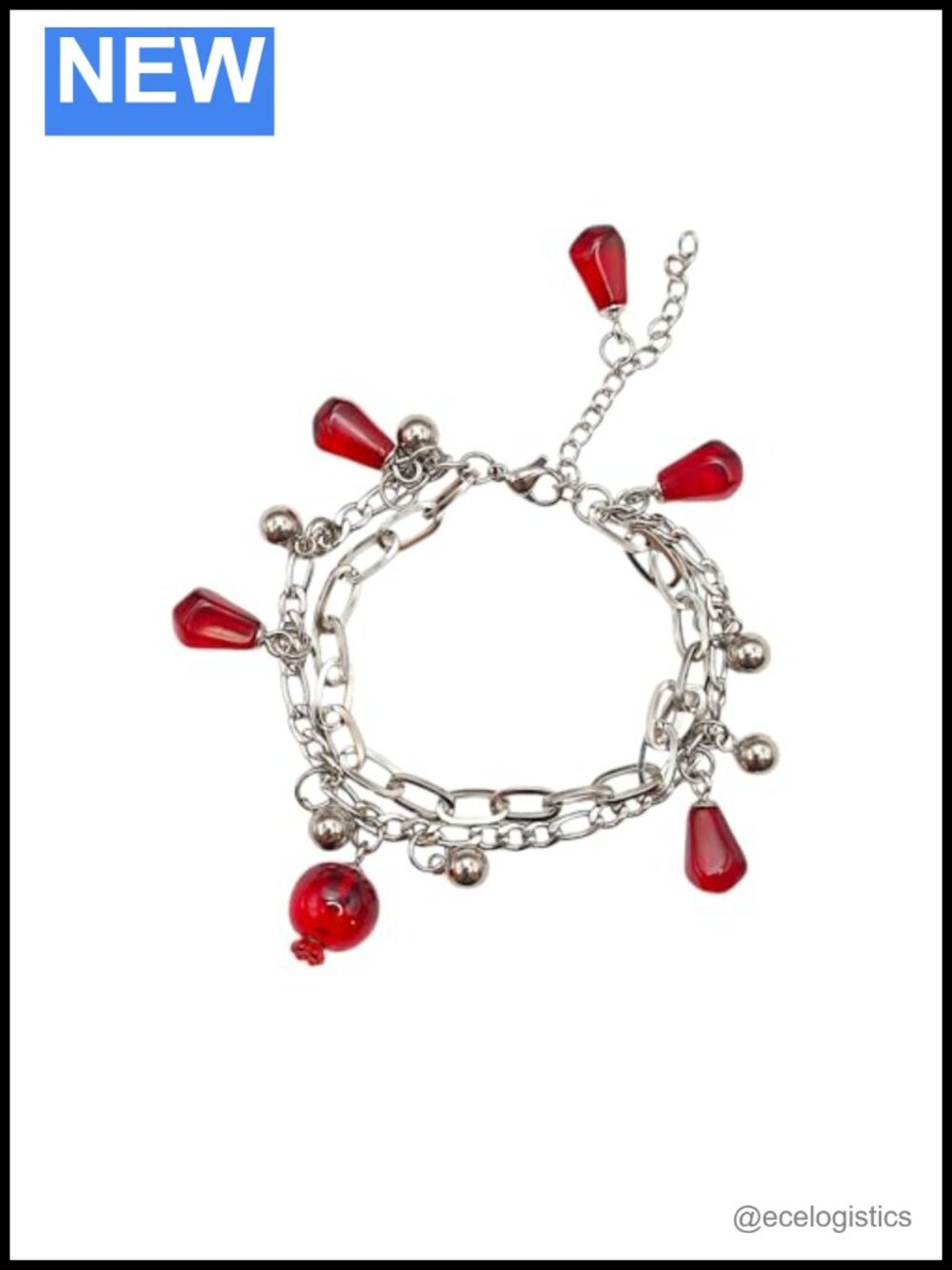 Handmade Pomegranate Charm Bracelet Gold and Silver Color